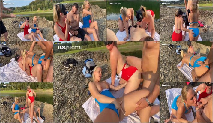 На пляже порно