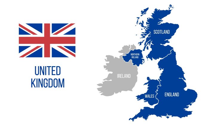 The united kingdom of great britain карта