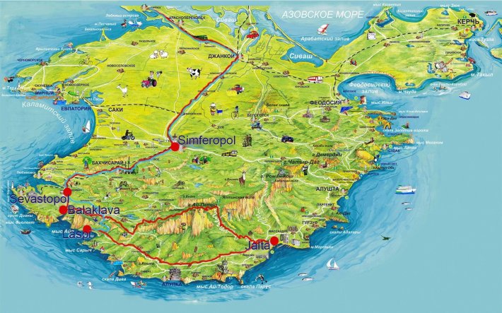 Туристическая карта крыма