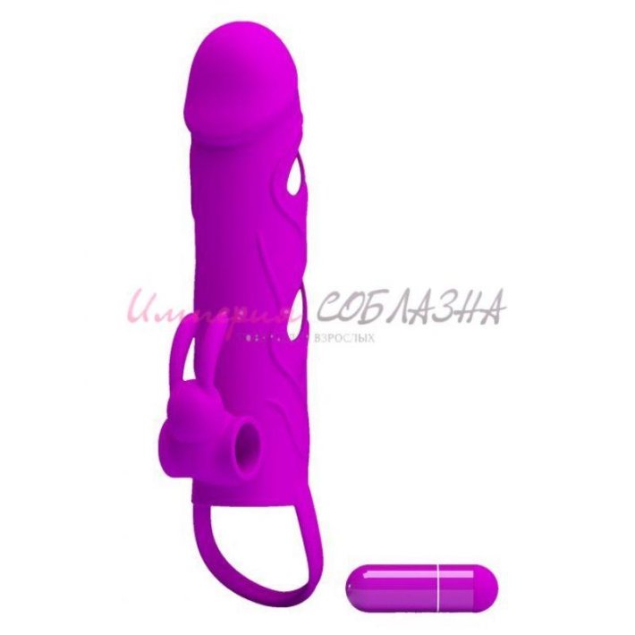 Baile закрытая насадка на пенис с вибрацией preetty love