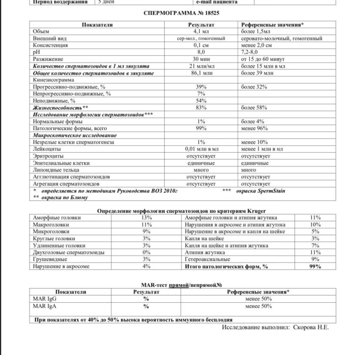 Норма спермограмма