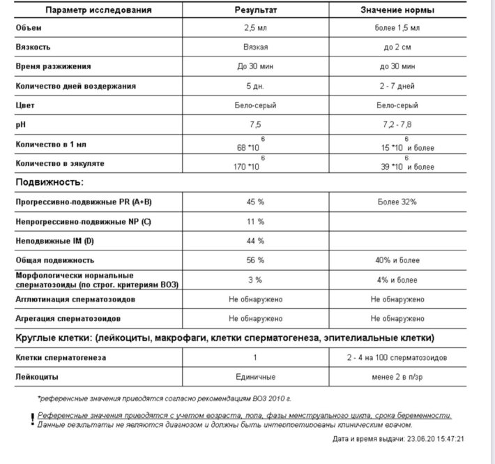 Агрегация агглютинация спермограмма