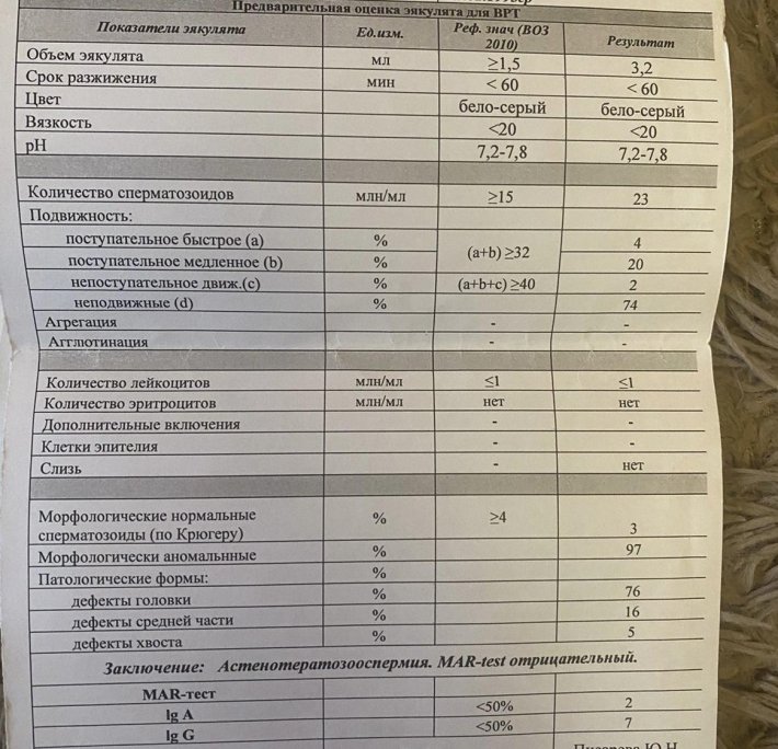 Морфология спермограммы по крюгеру норма