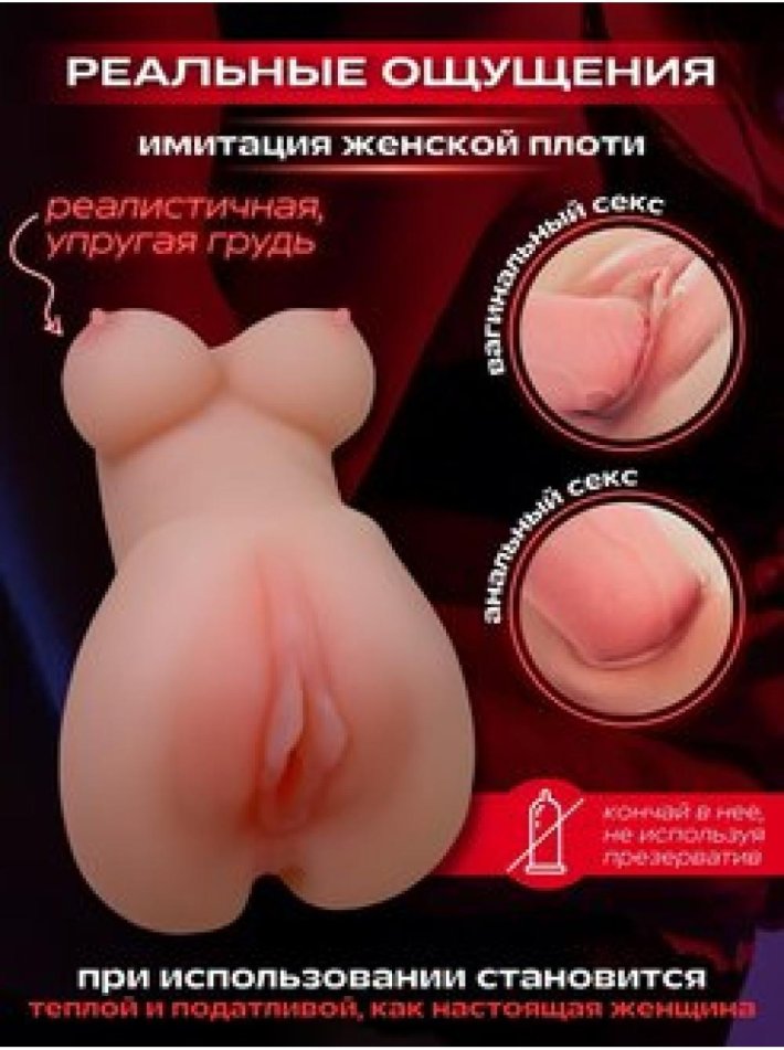 Реалистичный мужской мастурбатор резиновая вагина