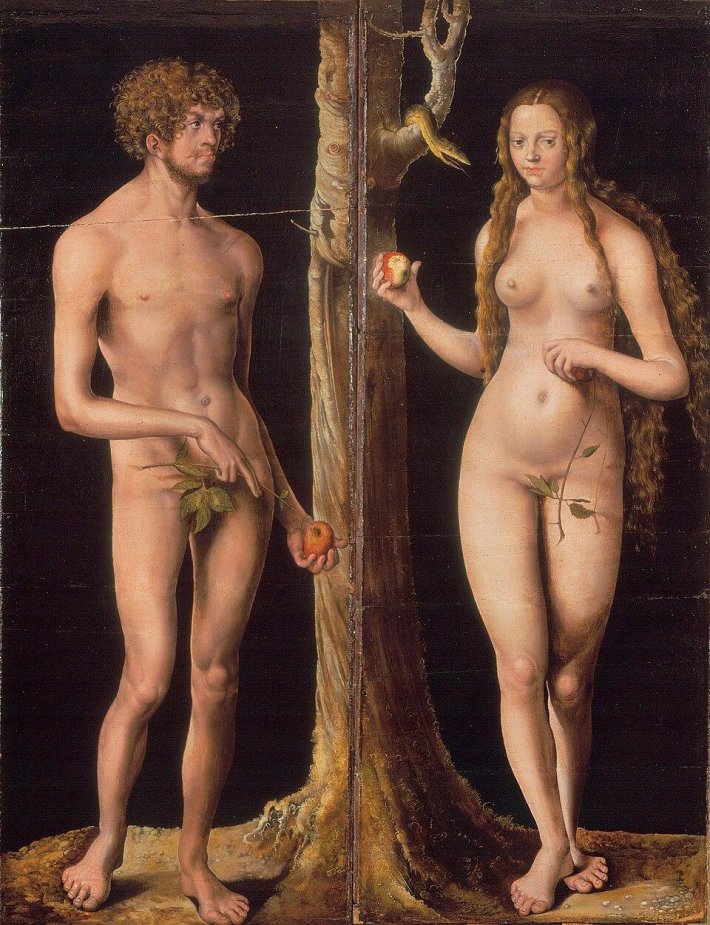 Лукас кранах «адам и ева», 1526.