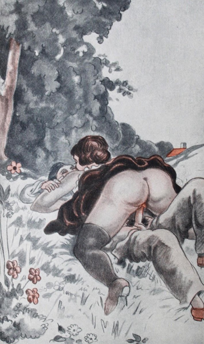 Порно рисунки ретро