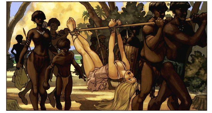 Голая белая рабыня в Африке