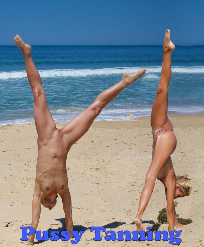 Спортивные нудистки на пляже