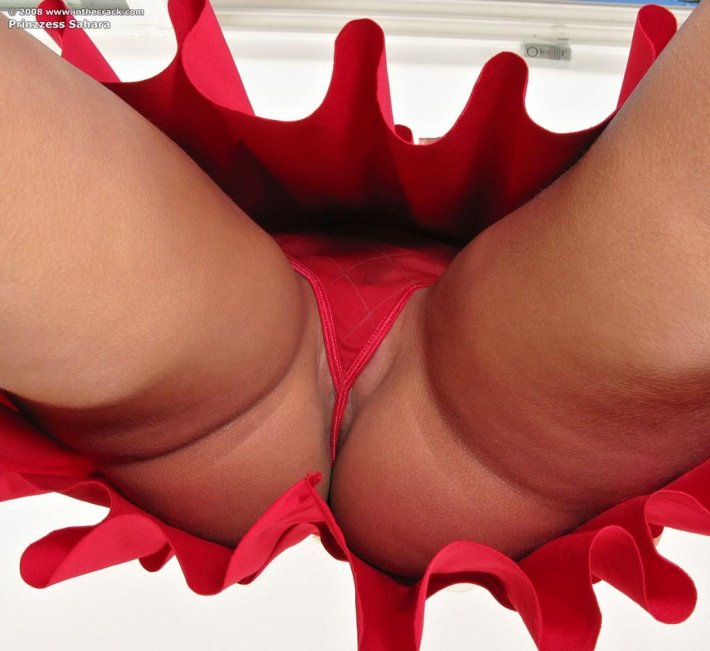 Прозрачные трусики под юбкой