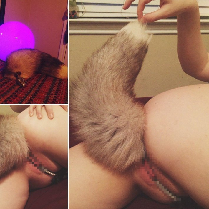 Анальная пробка хвостик в попе